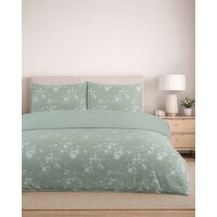 Floral Jacquard Duvet Set Sage Single