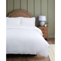 Broderie Anglais Duvet Set White Single