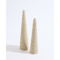 Flameless Beaded Tree Candle Champagne L