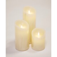 Rechareable Flameless Candles - Pack Of 3 Cream 