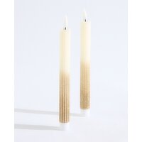 Glitter Flameless Dinner Candles - Pack Of 2 Champagne
