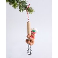 Gingerbread Whisk Hanging Decoration Multi 