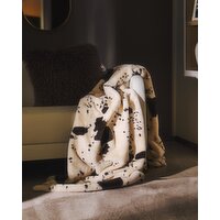 Cow Print Faux Fur Throw Multi 