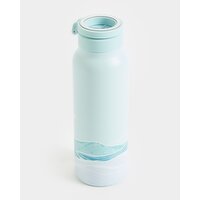 Stainless Steele Bottle With Straw Blue