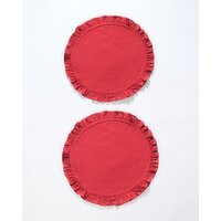 Ruffle Placemat - Pack Of 2 Red 