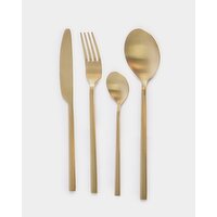 16 Piece Gold Cutlery Set Champagne 
