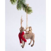 Reindeer & Squirrel Hanging Decoration Natural 