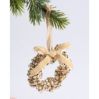 Beaded Wreath Hanging Decoration Champagne 