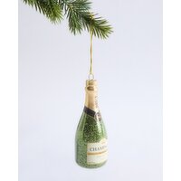 Champagne Bottle Hanging Decoration Green 