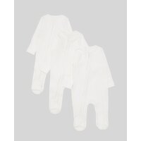 Cotton Cream Two-Way-Zip Sleepsuit - Pack Of 3 Cream Newborn