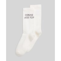 Women's Irish Slogan Long Tube Socks Ivory 4-8