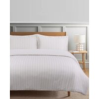 Brushed Stripe Duvet Set Stone Double