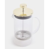 Ribbed Glass Cafetière Gold M