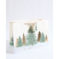 Tree Scene Large Christmas Gift Bag Green L