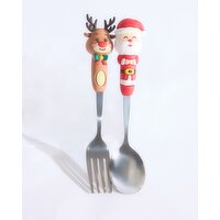 Christmas Cutlery - Set Of 2 Red