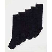 Girls Cotton Rich Knee High Socks - Pack Of 5 Navy 4-6.5