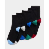 Boys Crew Socks Black 9-12