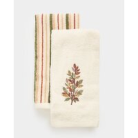 Embroidered Velour Tea Towel - Pack Of 2 Rust 2 Pack
