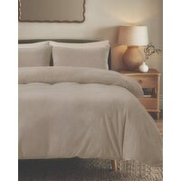Teddy Fleece Duvet Set Natural Single