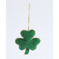 Beaded Shamrock Hanging Decoration Green 