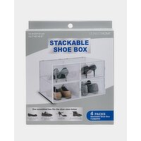 Stackable Shoe Boxes - Pack Of 4 Clear