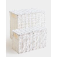 Paris Woven Storage Basket White S