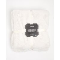 Luxury Faux Fur Throw Cream 