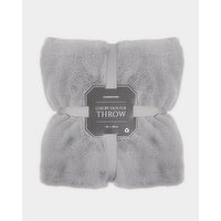 Luxury Faux Fur Throw Grey 
