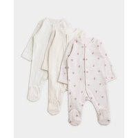 Baby Sleepsuit - Pack Of 3 Cream 3-6 Mths
