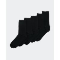 Women's Crew Socks Black 4-8