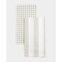 Large Tea Towels - Pack Of 2 Sage 