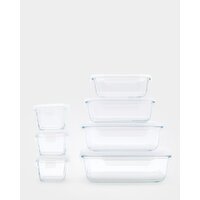 Glass Food Box White 
