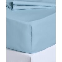 Luxury Percale Fitted Sheet 180 Thread Count - Double Light-Blue Double