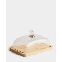 Bamboo Butter Dish Clear