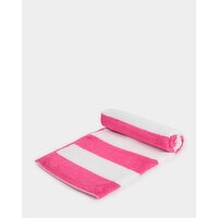 Yarn Dyed Stripe Beach Towel Pink 