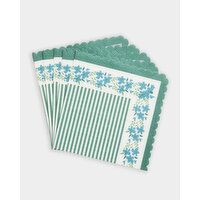 Carolyn Donnelly Eclectic Scalloped Paper Napkins - Pack Of 20 Blue