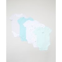 Pure Cotton Bodysuits - Pack Of 5 Green 12-18 Mths