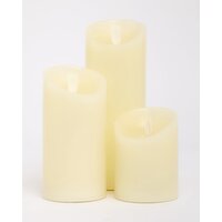 Flameless Candle Set - Pack Of 3 Cream 