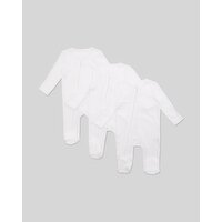 Two-Way-Zip Sleepsuit - Pack Of 3 White 3-6 Mths