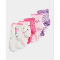 Baby Design Socks - Pack of 5 Cerise 6-8.5