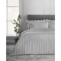 Luxury Stripe Duvet Cover Silver King Size