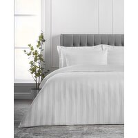 Luxury Stripe Duvet Cover White King Size