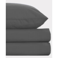 Soft Touch Microfibre Fitted Sheet Grey Single