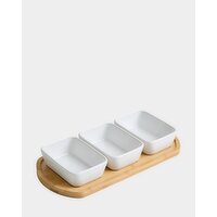 Serving Bowls With Tray White 
