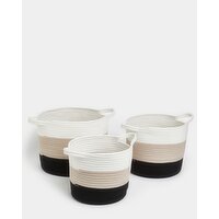 Rope Handle Baskets Ebony L