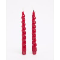 Twisted Flameless Dinner Candle - Pack Of 2 Red