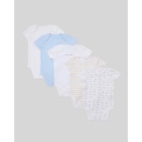 Pure Cotton Bodysuits - Pack Of 5 Yellow 6-9 Mths