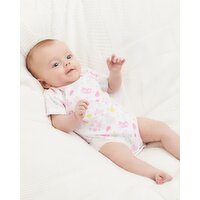 Cotton Short-Sleeved Bodysuits Lemon 18-23 Mths