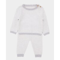 Stripe Knit Set Grey 3-6 Mths