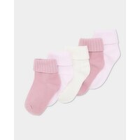 Baby Tot Socks - Pack of 5 Baby-Pink 0-2.5